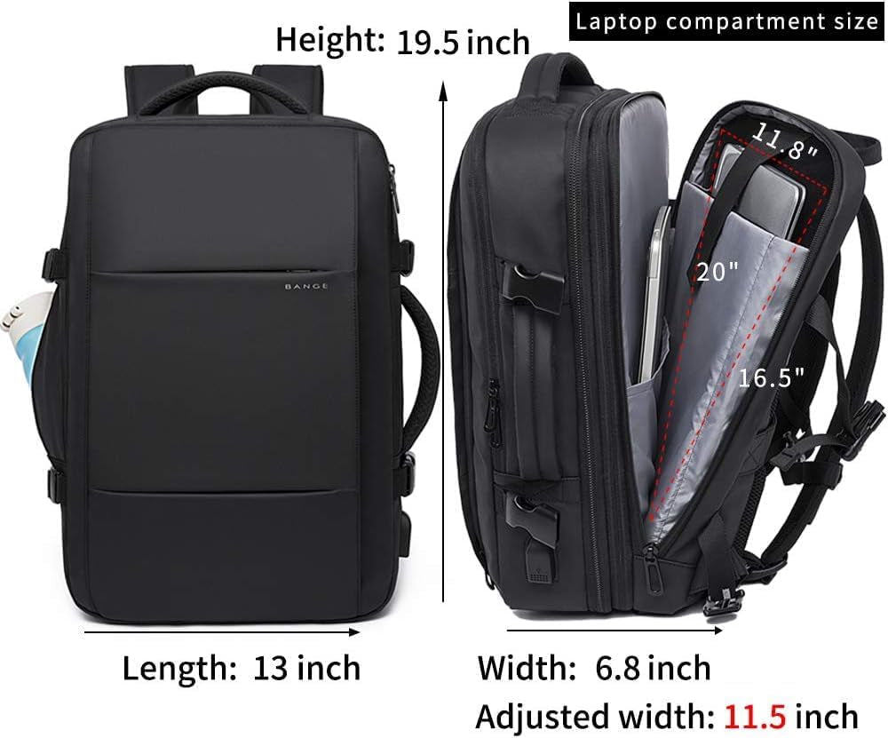 45L Expandable Backpack, Water Resistant, Suitable for Travel, College Laptop Backpack for Men & Women